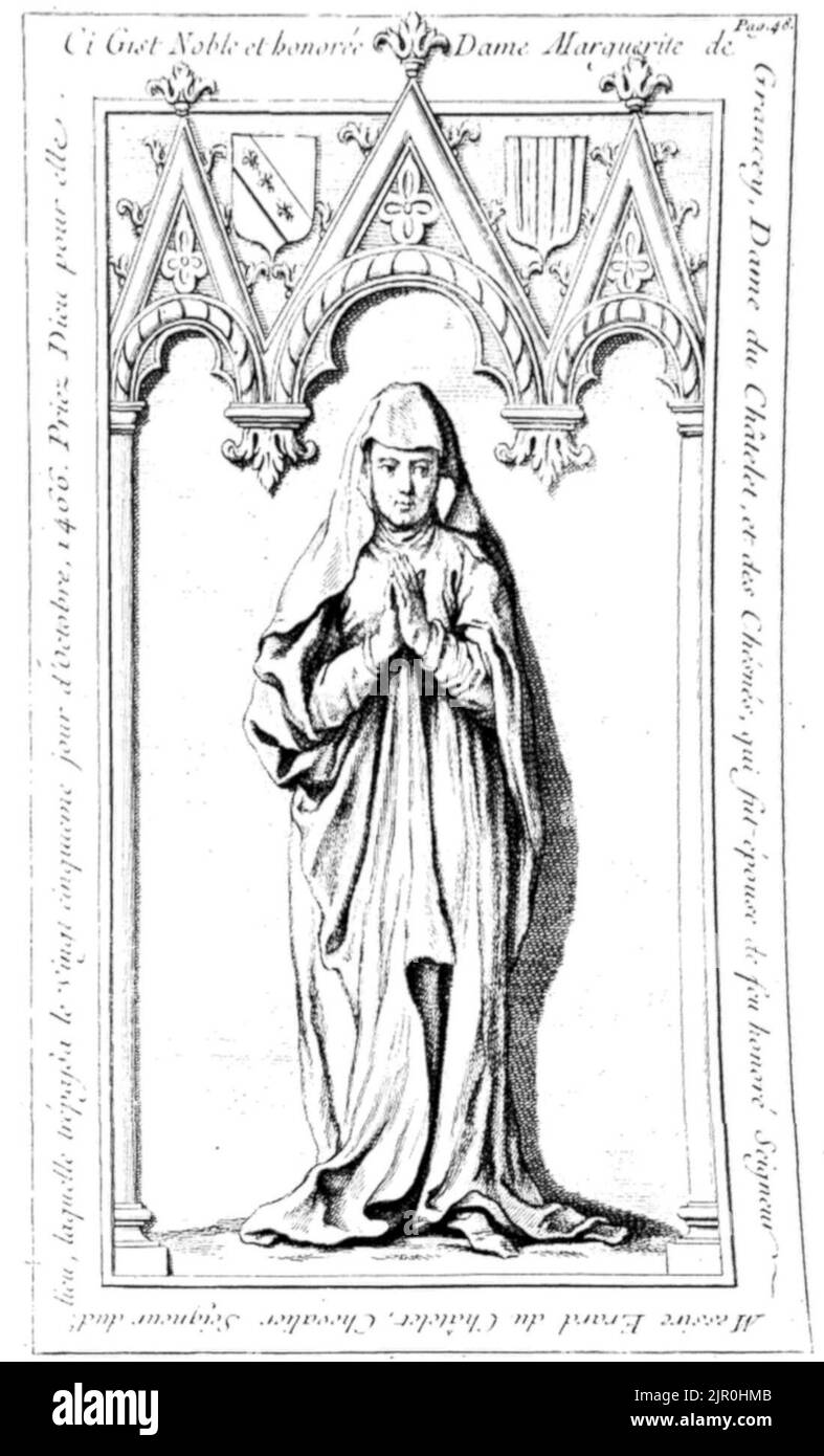 Tombeau de Marguerite de Grancey épouse d'Erard III du Châtelet Stock