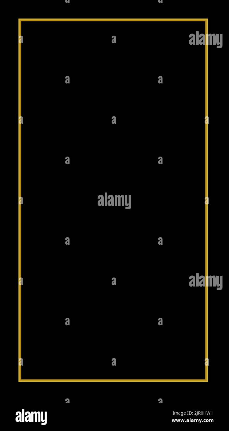 Rectangular Golden Frame Story on The Black Background Stock Vector