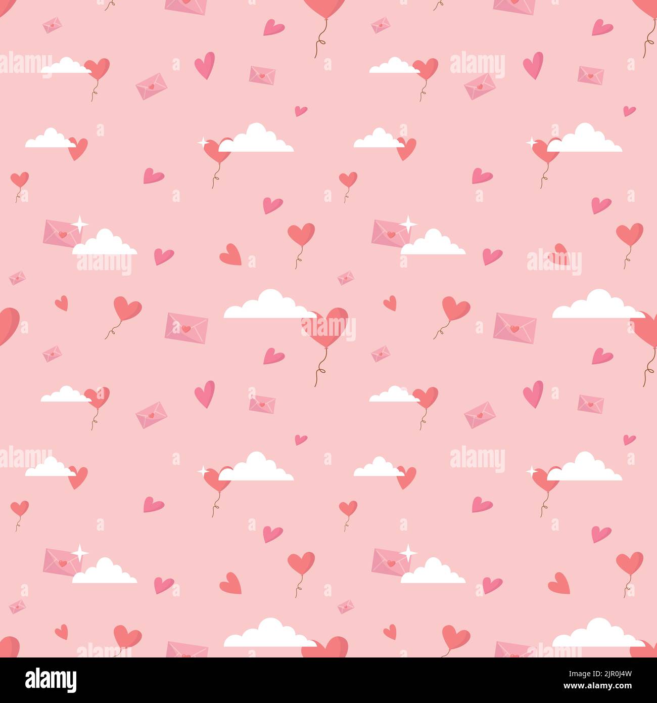 Pink background seamless pattern vector illustration. Design for love ...