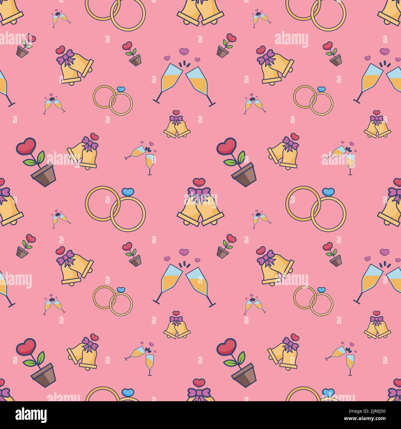 Pink background seamless pattern vector illustration. Design for love ...