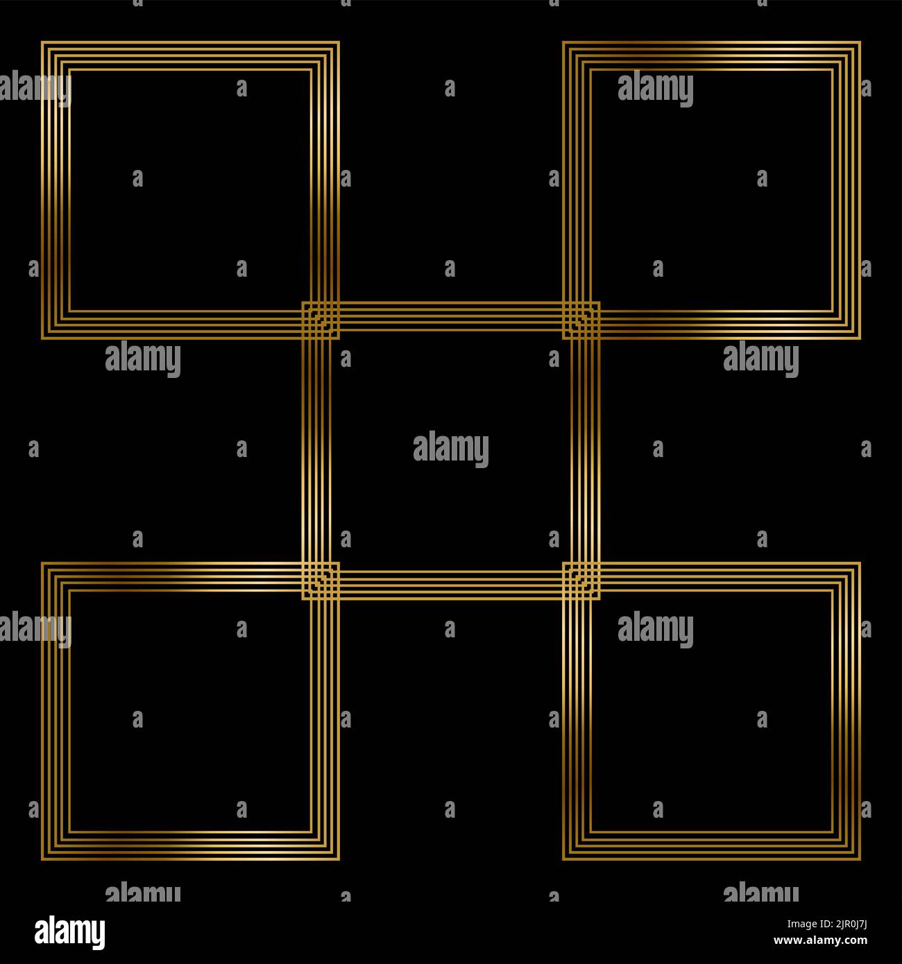 Square Golden Frame on The Black Background Stock Vector Image & Art ...