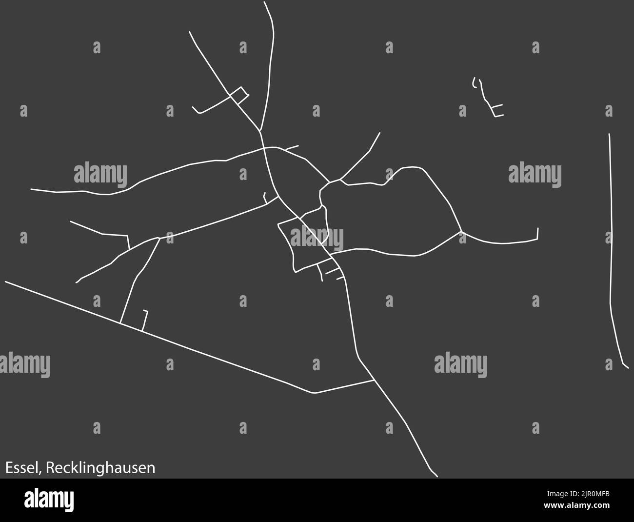 Street roads map of the ESSEL DISTRICT, RECKLINGHAUSEN Stock Vector