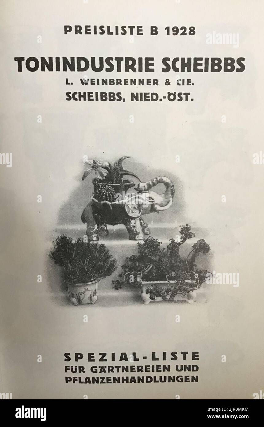 Tonindustrie Scheibbs Katalog Stock Photo