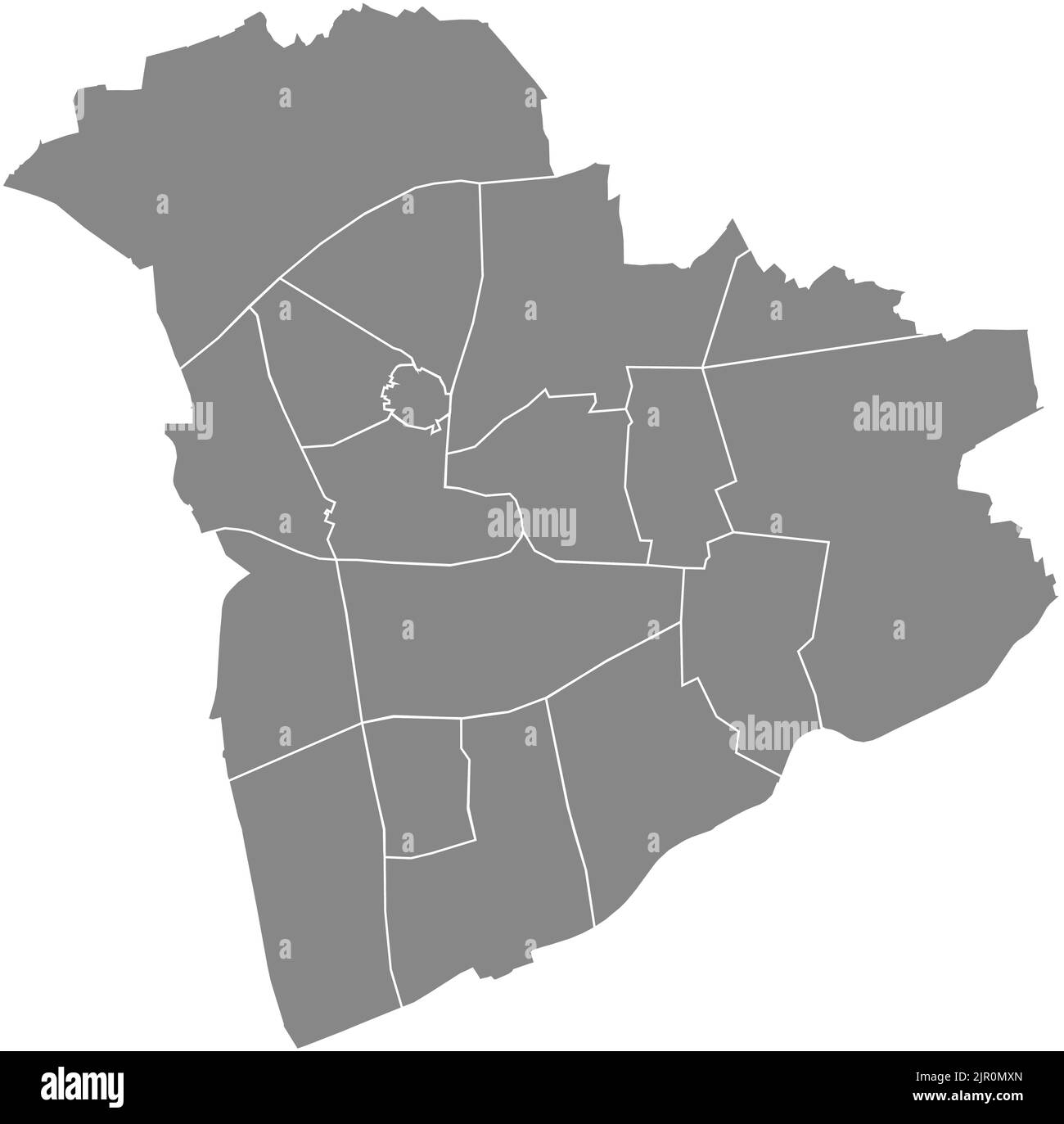 Gray districts map of RECKLINGHAUSEN, GERMANY Stock Vector Image & Art