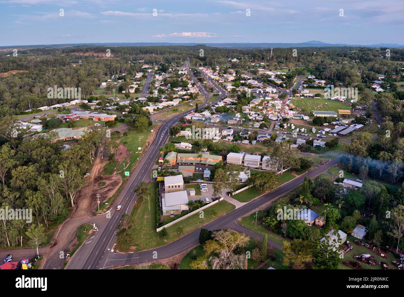 Aerial of Harvest Hostel on Mulgrave Street Gin Gin Queensland