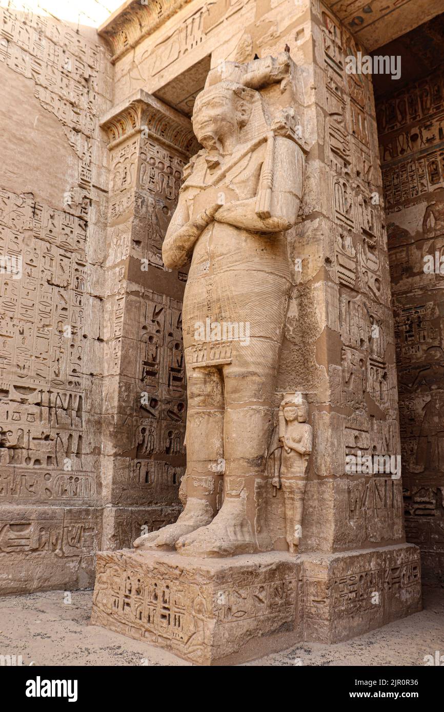 The mortuary temple of Ramses III (Medinet Habu) at the west bank of ...