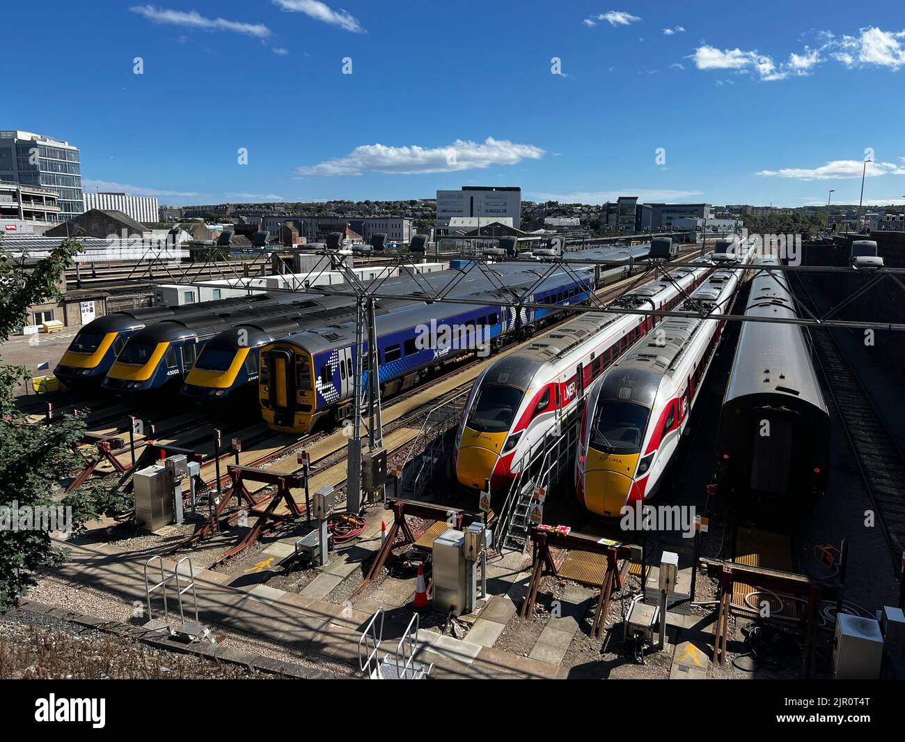 Aberdeen, UK. 20th August, 2022. Train Strike, Aberdeen Station, ScotRail and LNER trains standing in the station: Miroslav Valasek/Alamy Live News Stock Photo