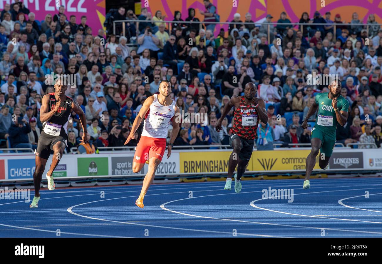 Dwight St. Hillaire, Adam Gemili and Dan Kiviasi Asamba competing in