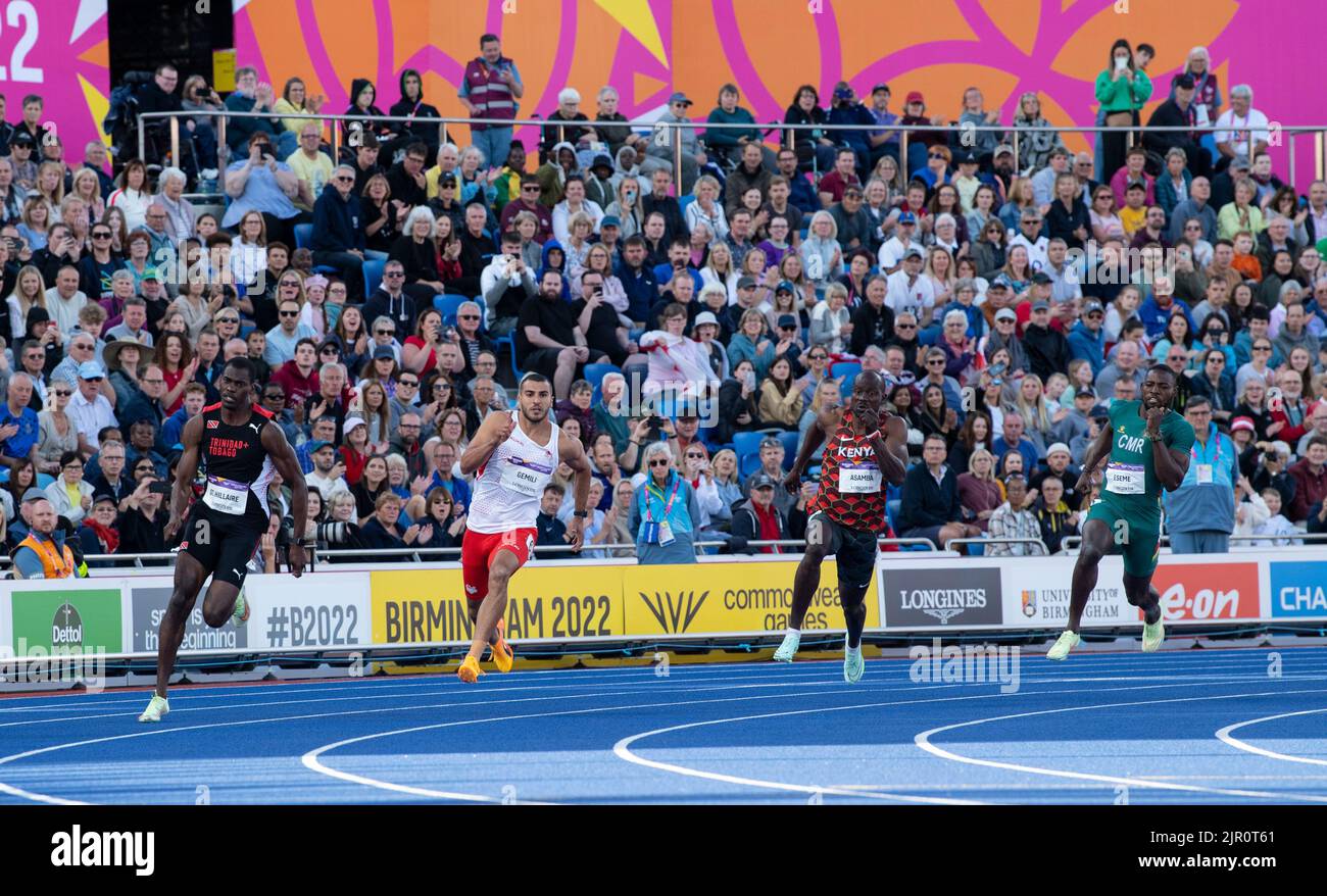 Dwight St. Hillaire, Adam Gemili and Dan Kiviasi Asamba competing in