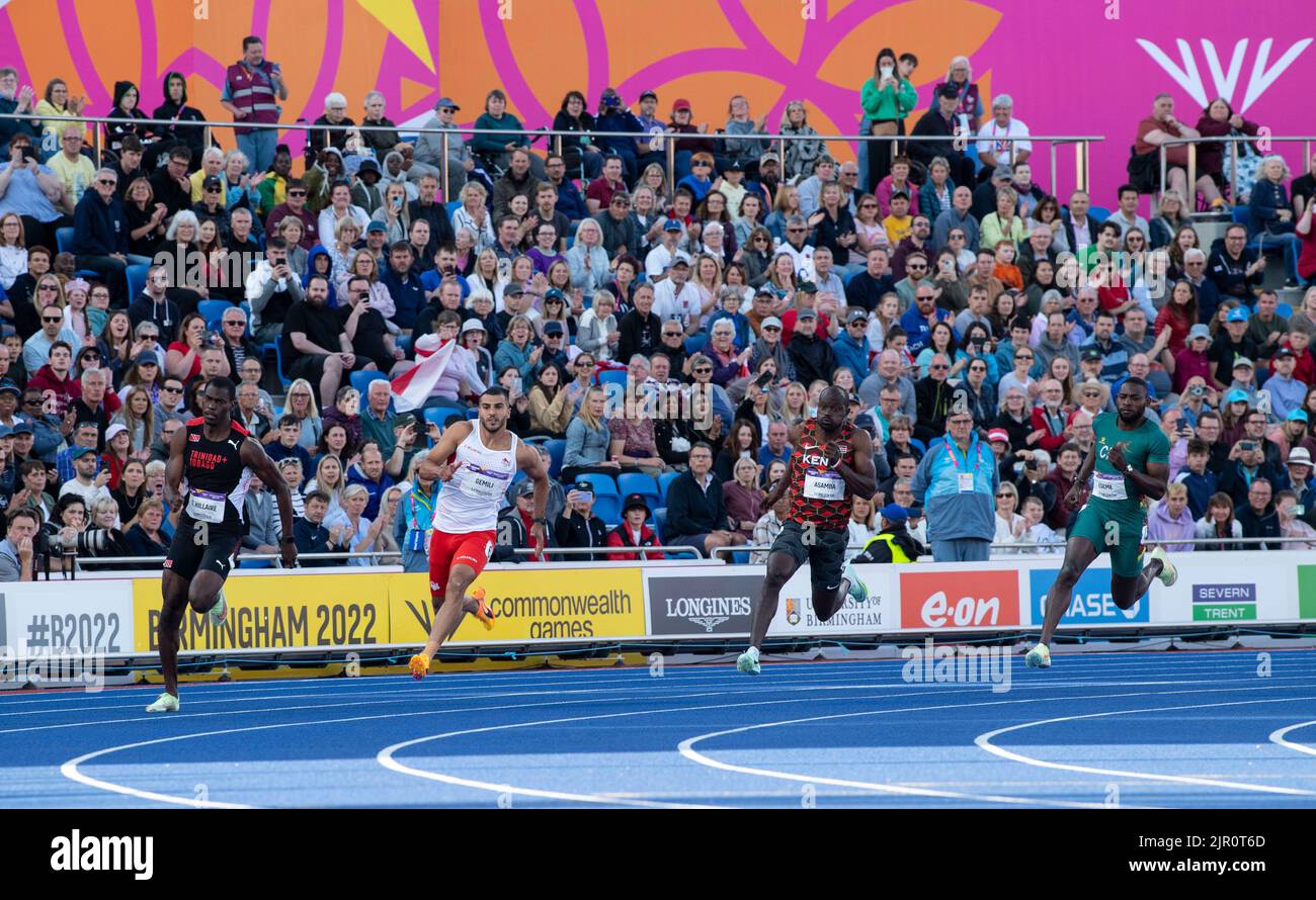 Dwight St. Hillaire, Adam Gemili and Dan Kiviasi Asamba competing in