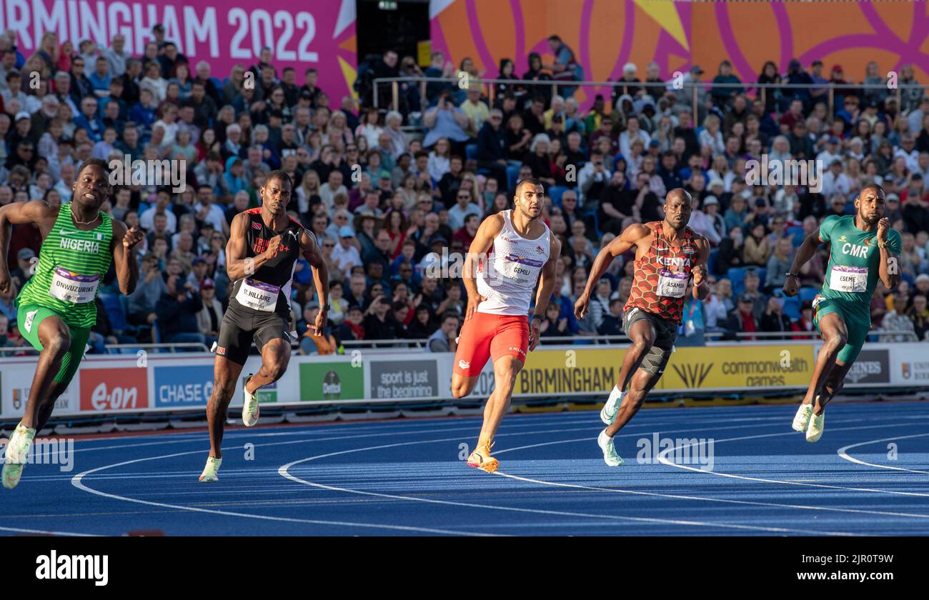 Dwight St. Hillaire, Adam Gemili and Dan Kiviasi Asamba competing in