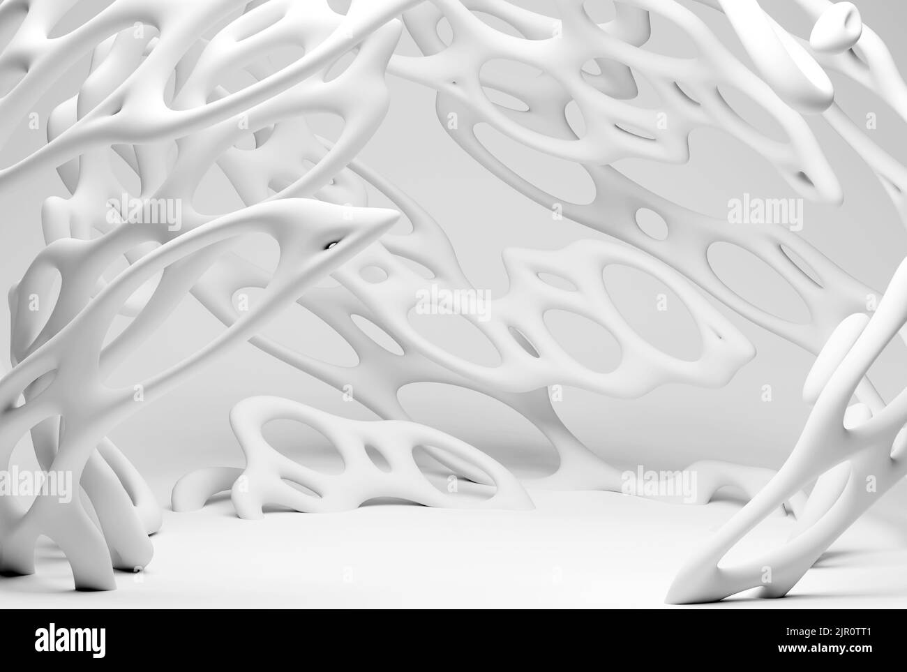 White abstract modern geometric background with white hemisphere Stock Photo