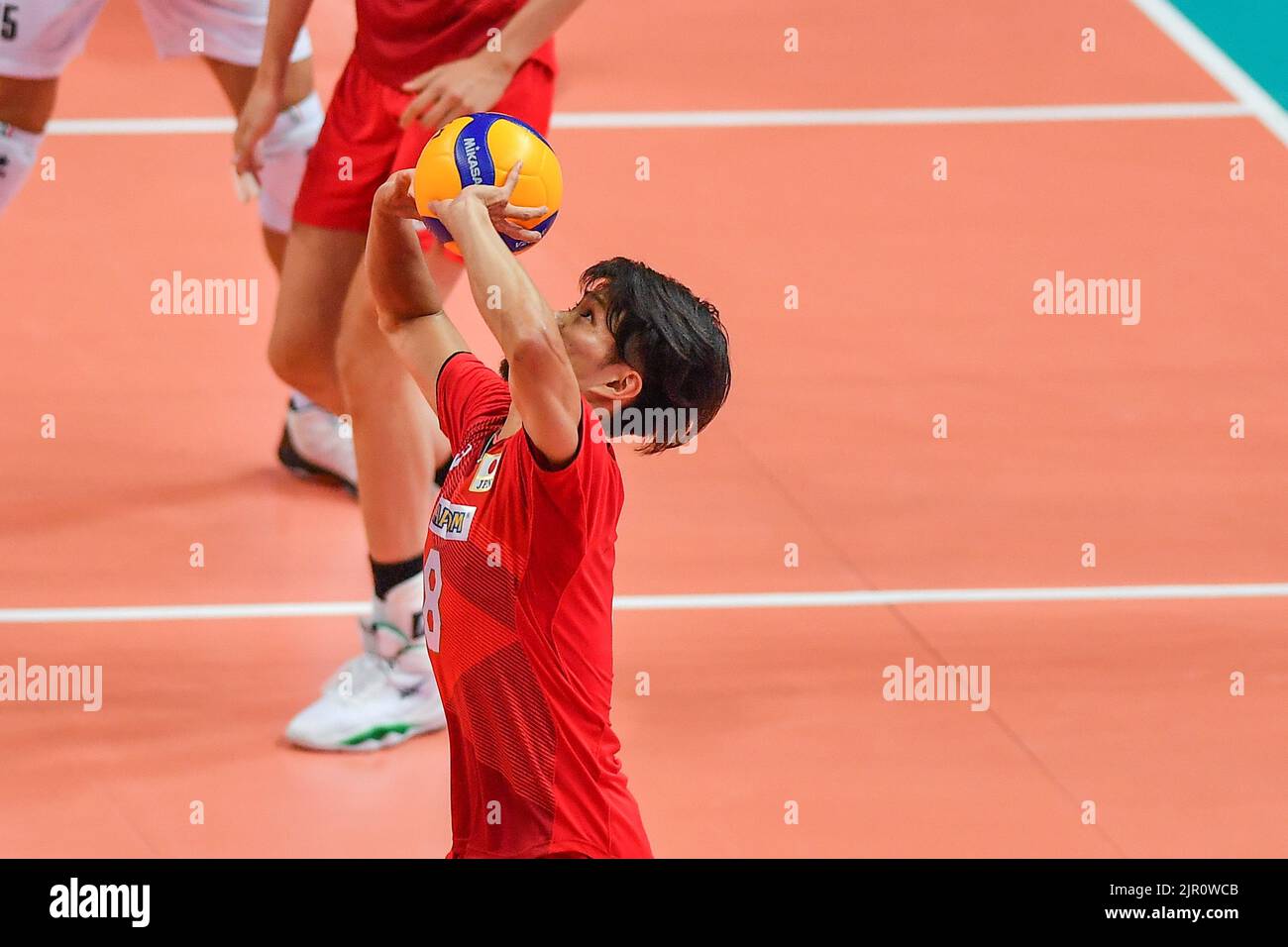 Cuneo, Cuneo, Italy, August 20, 2022, Sekita Masahiro (Japan)  during  DHL Test Match Tournament - Italy vs Japan - Volleyball Intenationals Stock Photo