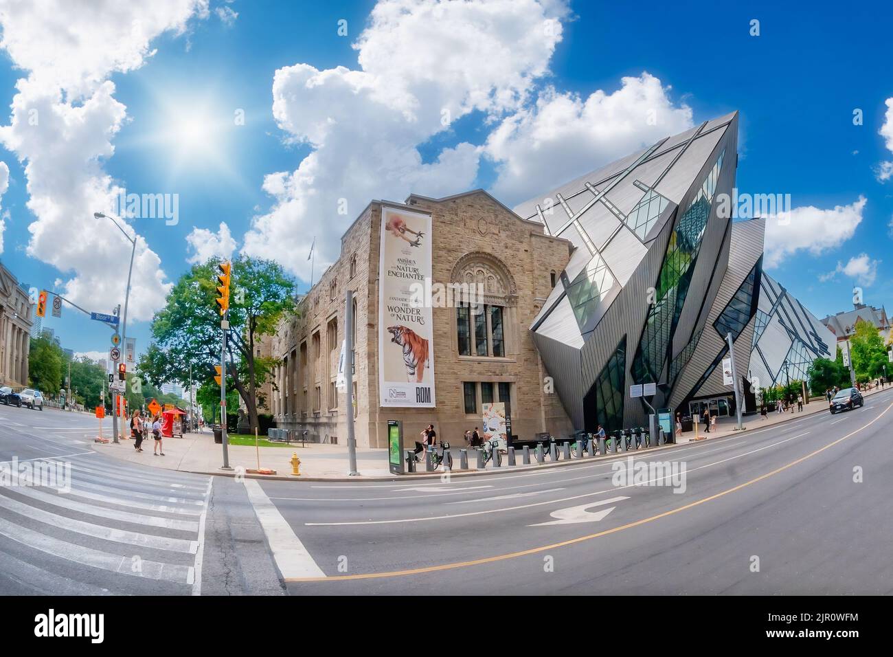 Building exterior architecture of the Royal Ontario Museum or ROM, Toronto, Canada Stock Photo