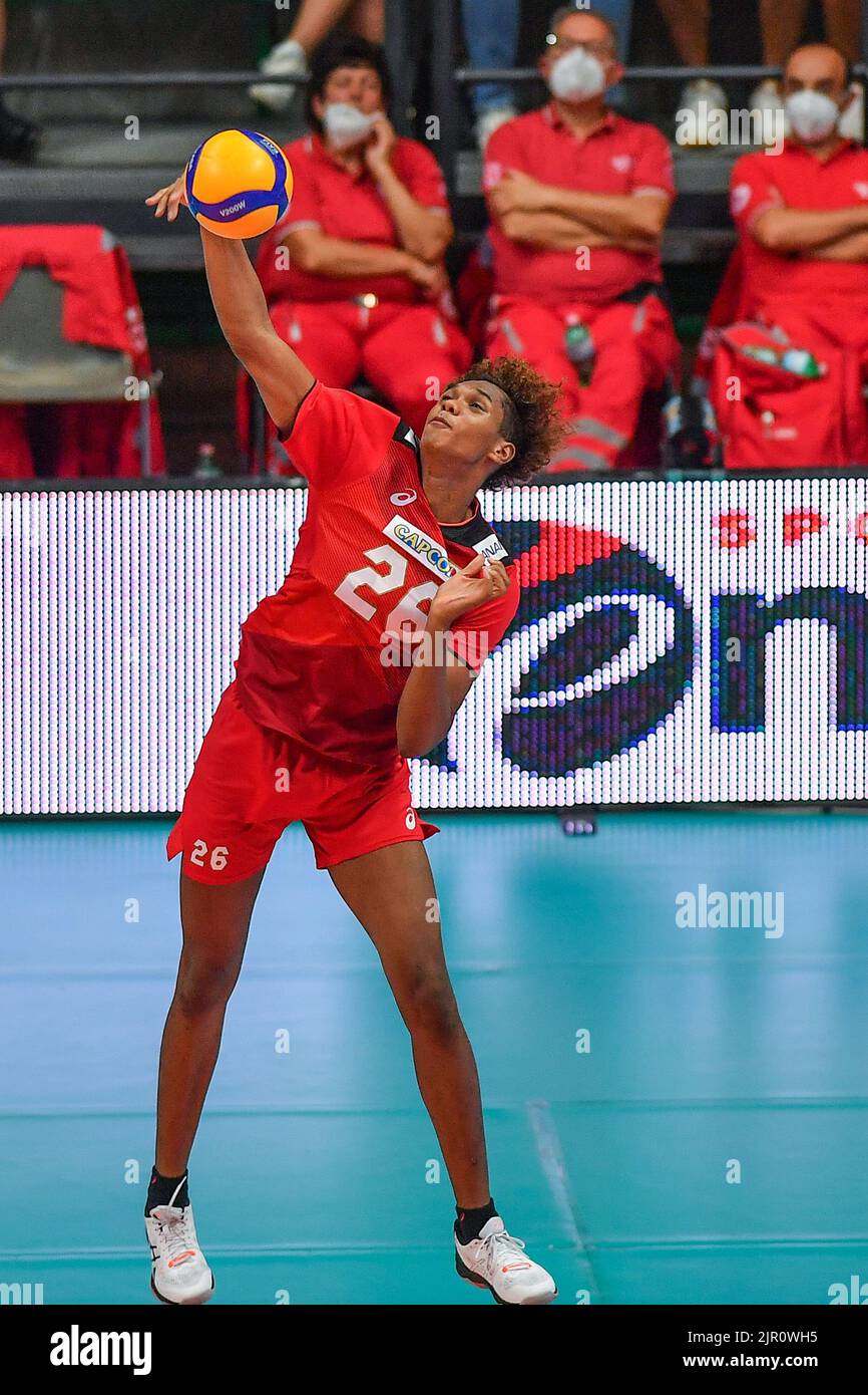 Cuneo, Italy. 20th Aug, 2022. Murayama Go (Japan) during DHL Test Match Tournament - Italy vs Japan, Volleyball Intenationals in Cuneo, Italy, August 20 2022 Credit: Independent Photo Agency/Alamy Live News Stock Photo