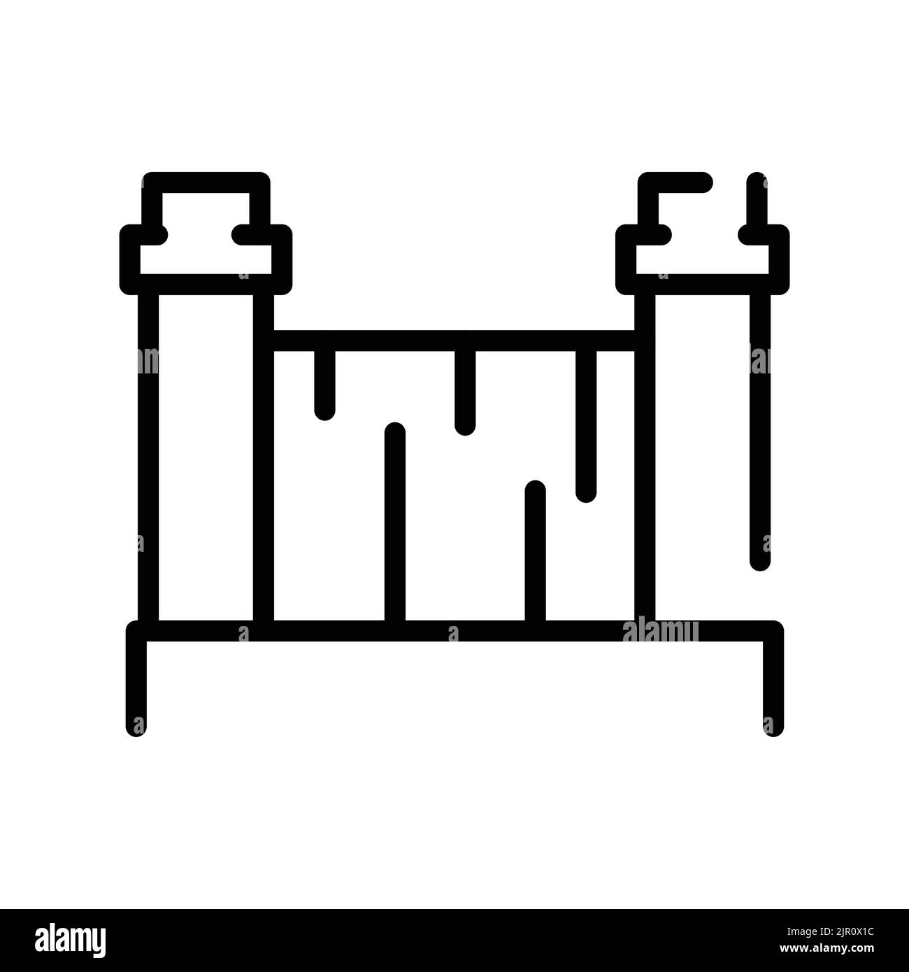 Fence olor line icon pictogram for web page stock vector image art