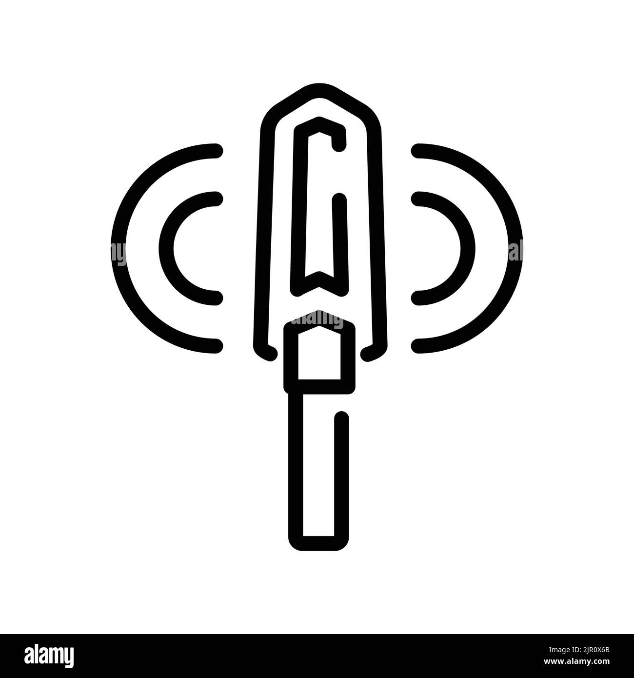 Metal detector olor line icon pictogram for web page stock vector