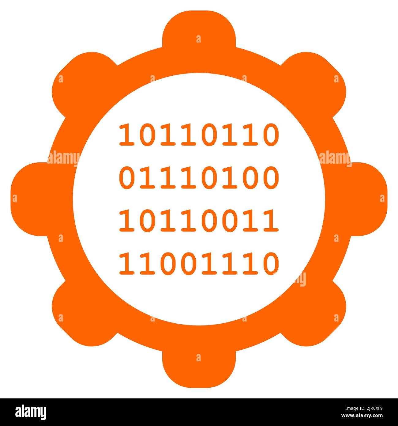 Binary code and wheel Stock Photo - Alamy