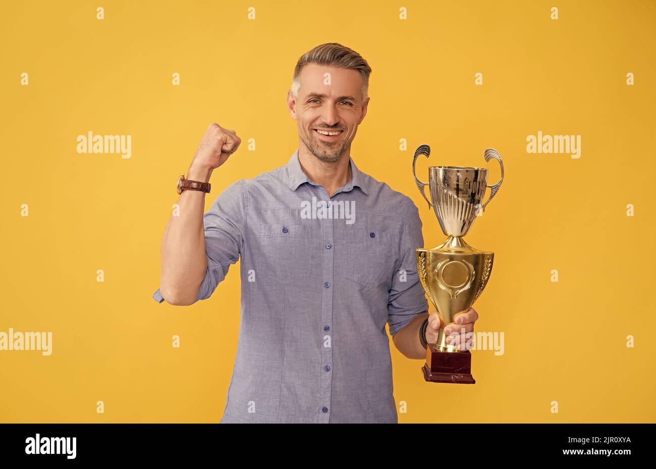 achievement award. motivation of business success. trophy and prestige. got prize Stock Photo