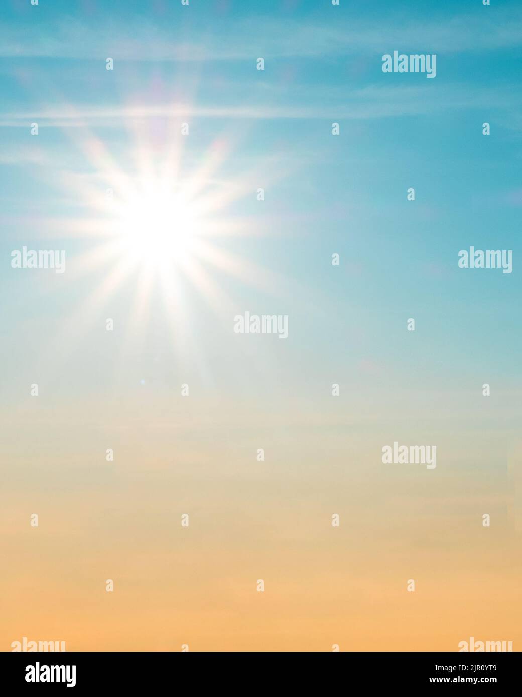 summer sun and yellow blue sky vertical Stock Photo - Alamy