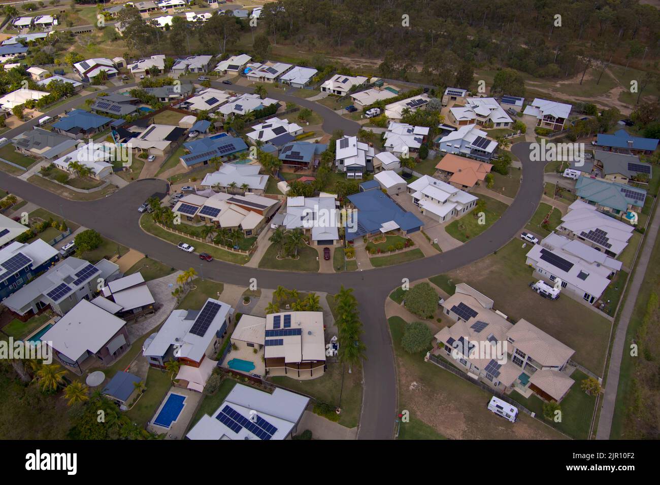 Aerial of Tannum Sands near Gladstone Queensland Australia Stock Photo