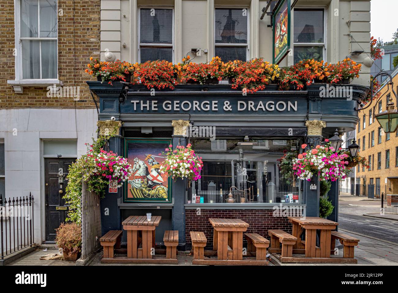 The George & Dragon pub on Cleveland St, in Fitzrovia, London W1 Stock Photo