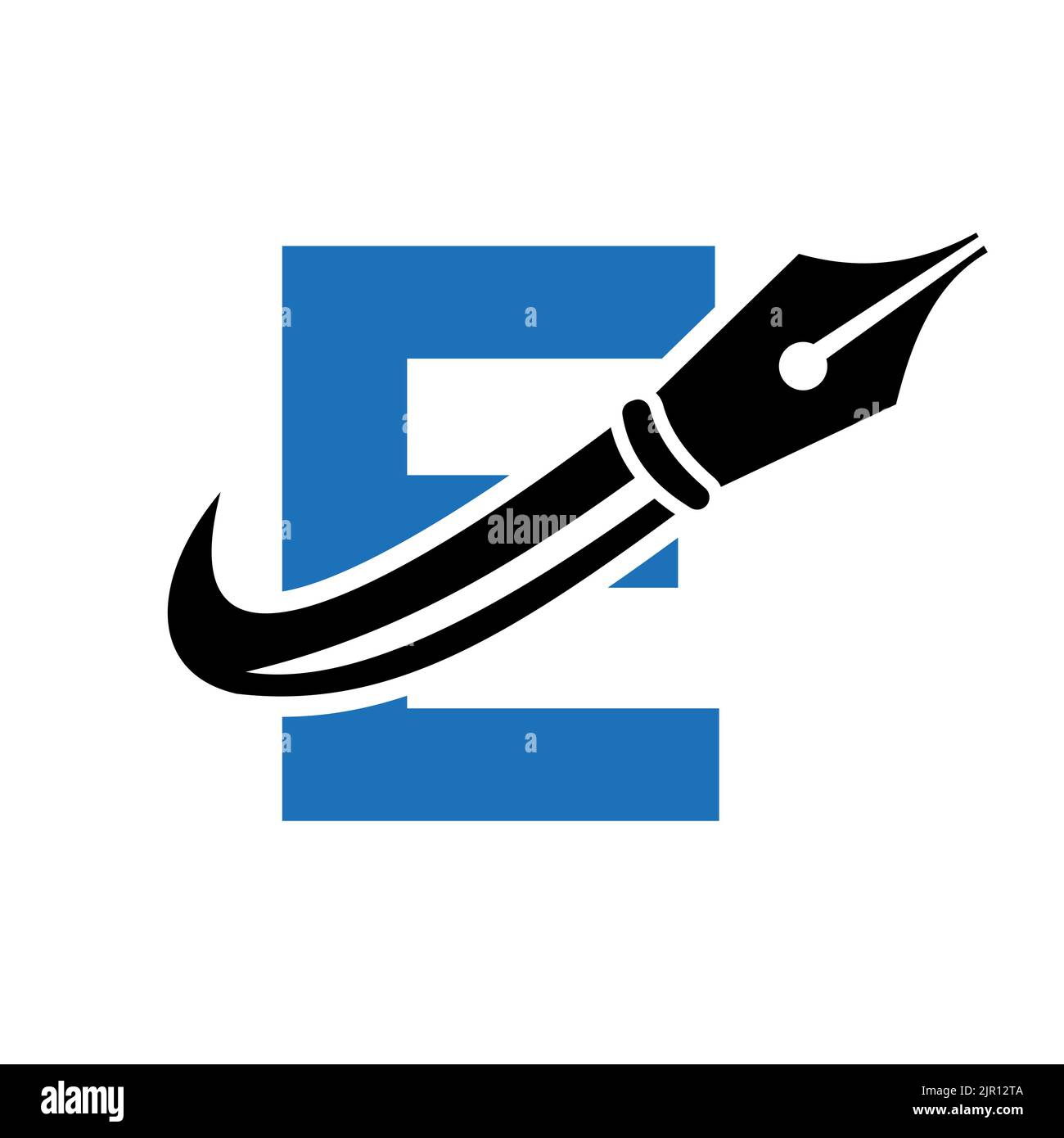 Education Logo on Letter E Concept with Pen Nib Vector Template Stock ...