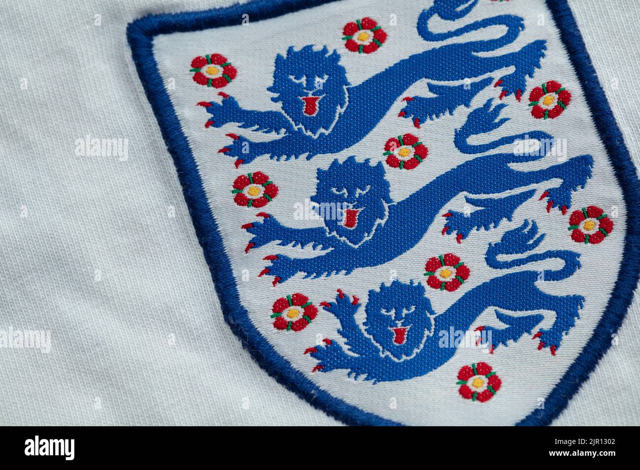 LONDON, UK August 2022 Three lions national emblem badge on an