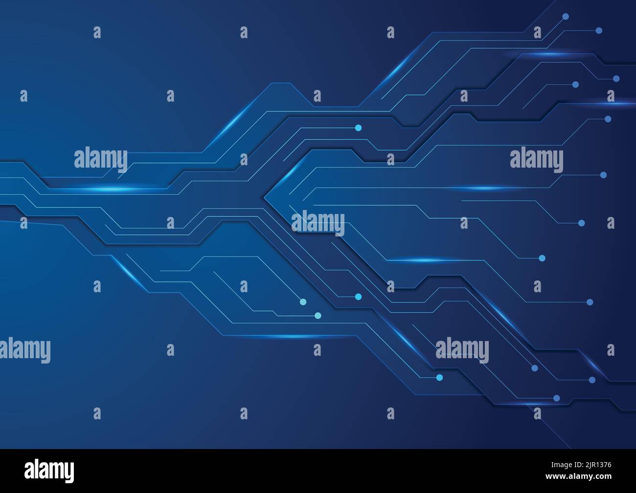 Tech dark blue futuristic abstract circuit board background. Vector ...