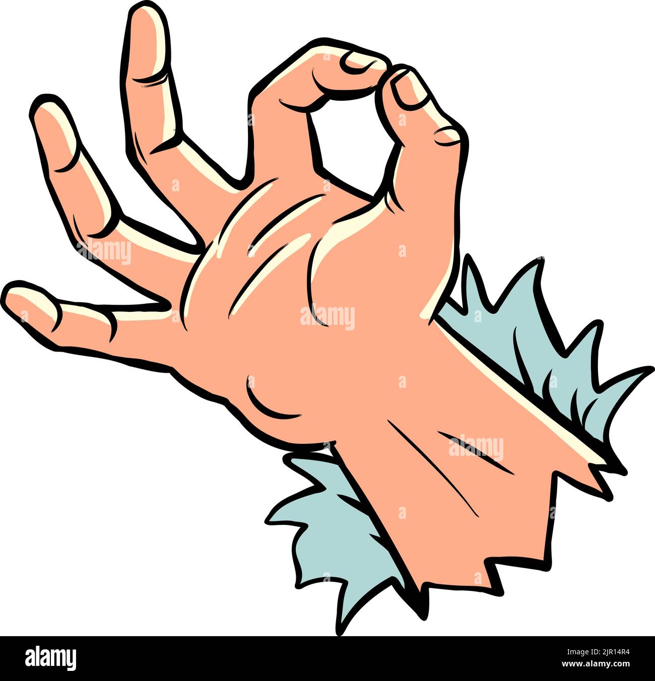 ok gesture, a man's hand. Quality approval support. Symbol of approval Stock Vector