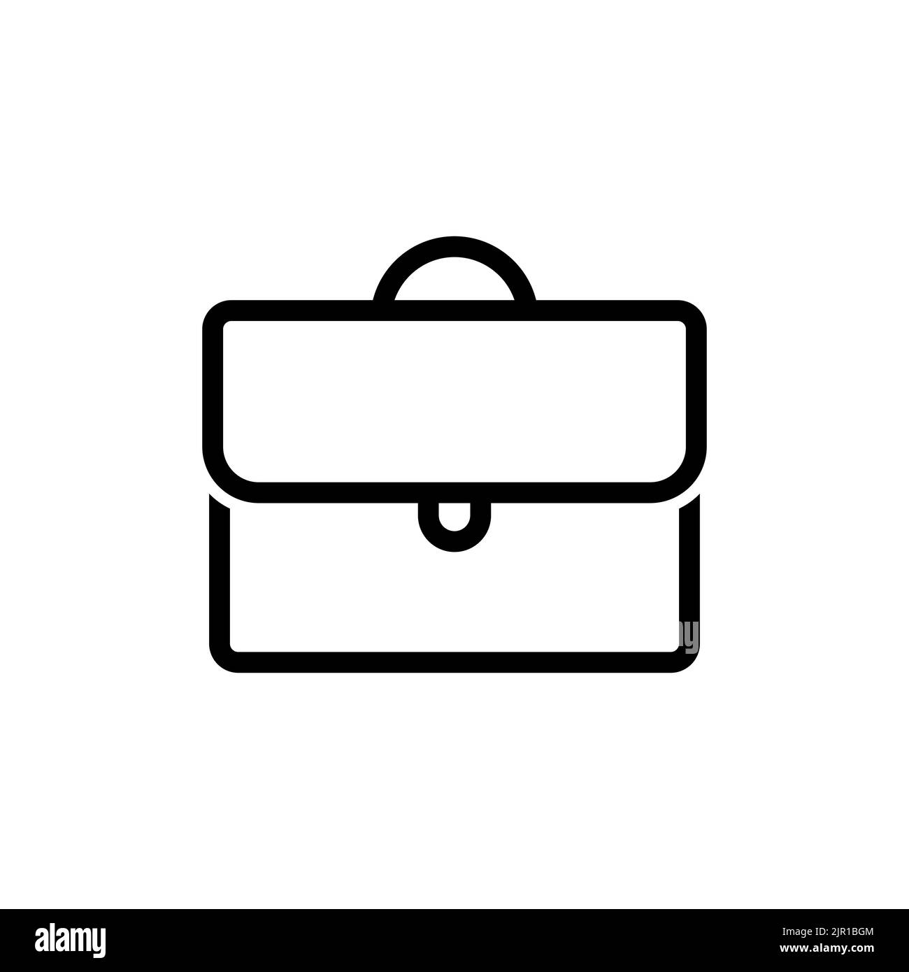 Line icon of a briefcase is isolated on a white background. Black ...