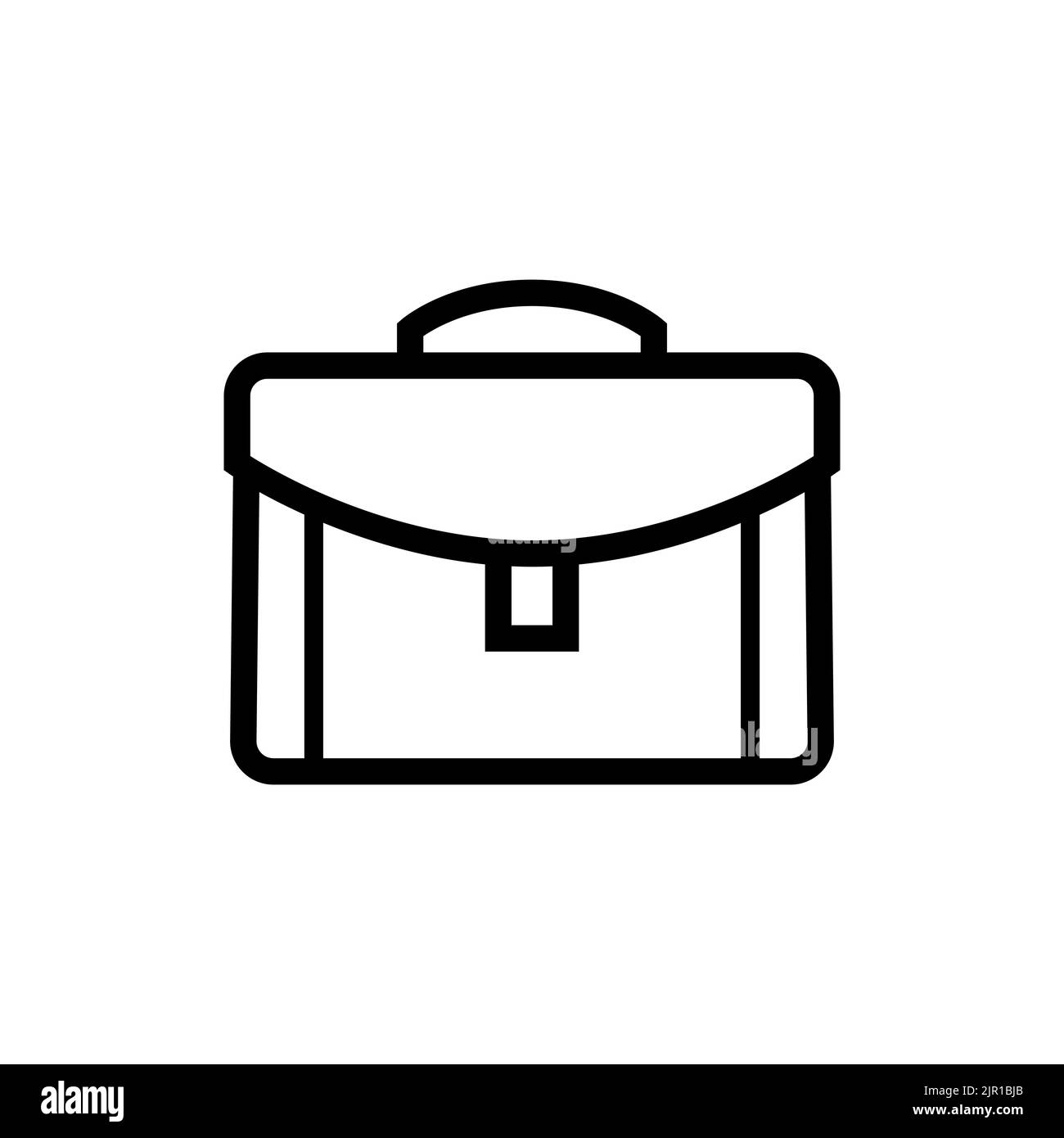 A black line icon of a briefcase is isolated just on a white background