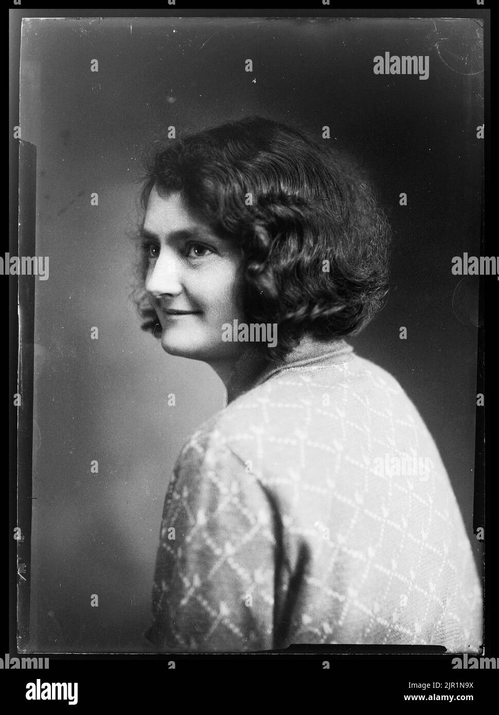 Miss Rowe, circa 1930, Wellington, by Cuba Photographic Studio. Stock Photo