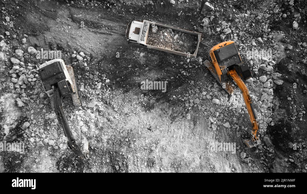 Machineries at construction site Stock Photo
