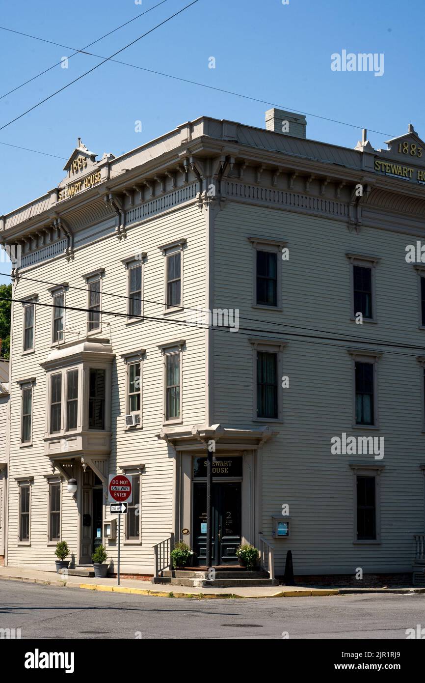 Athens, NY USA Aug 4, 2022 Vertical view of entrance to the Steward