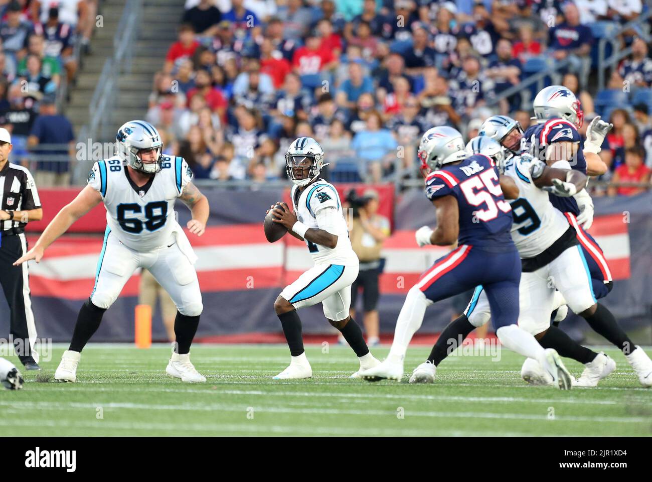 FOXBOROUGH, MA - AUGUST 19: Carolina Panthers wide receiver Ra'Shaun Henry  (13) during an NFL preseason game between the New England Patriots and the Carolina  Panthers on August 19, 2022, at Gillette