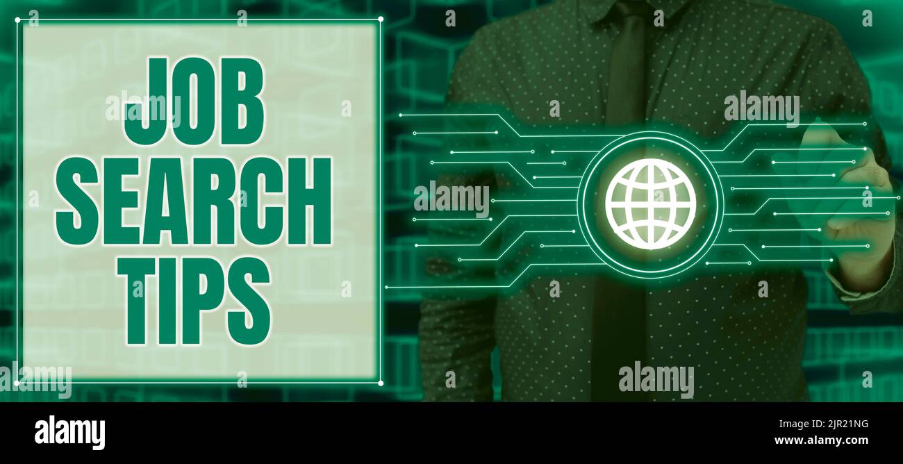 Conceptual display Job Search Tips. Concept meaning to