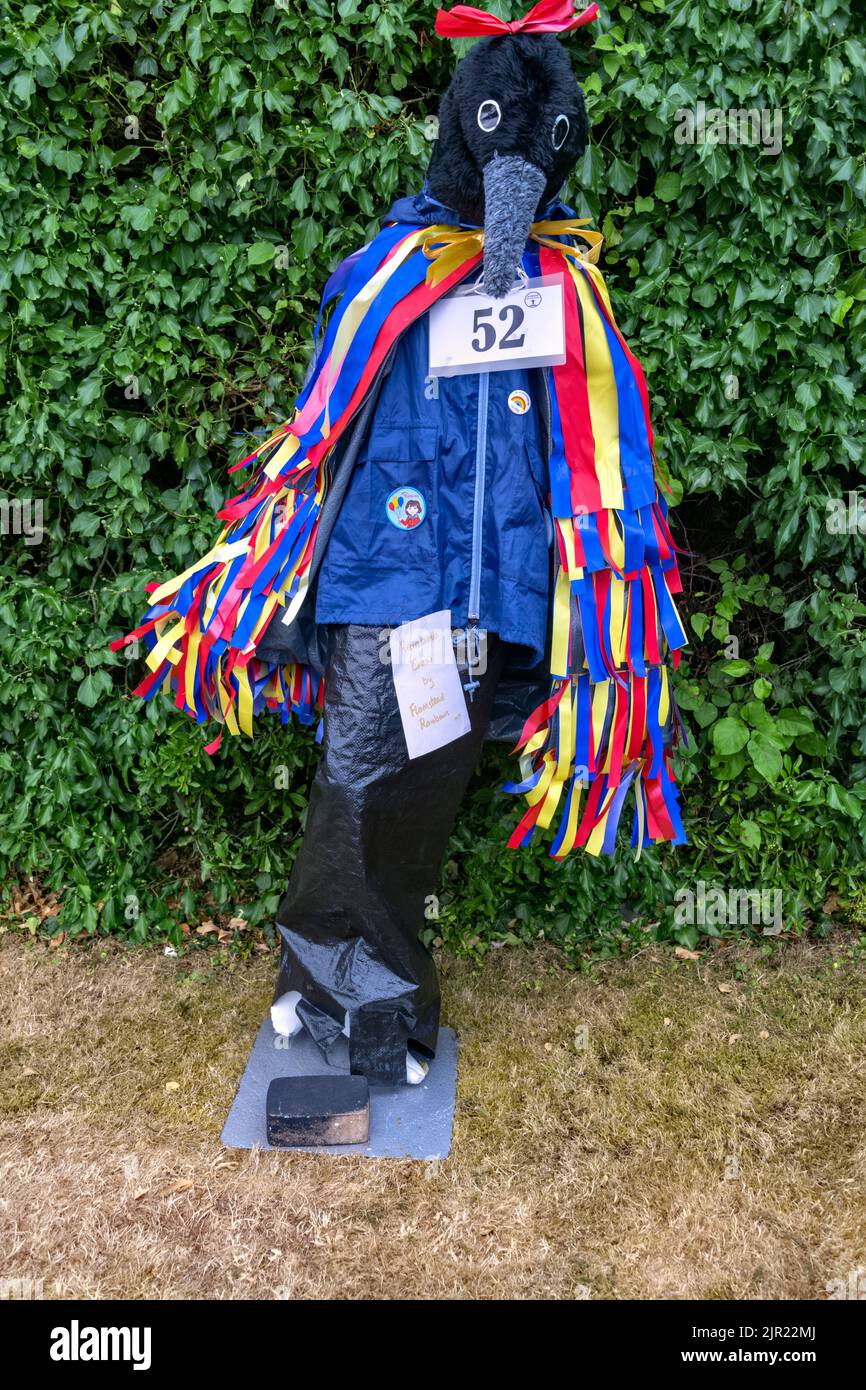 Flamstead scarecrow festival 2022, Flamstead, Herts - Rainbow Crow scarecrow Stock Photo