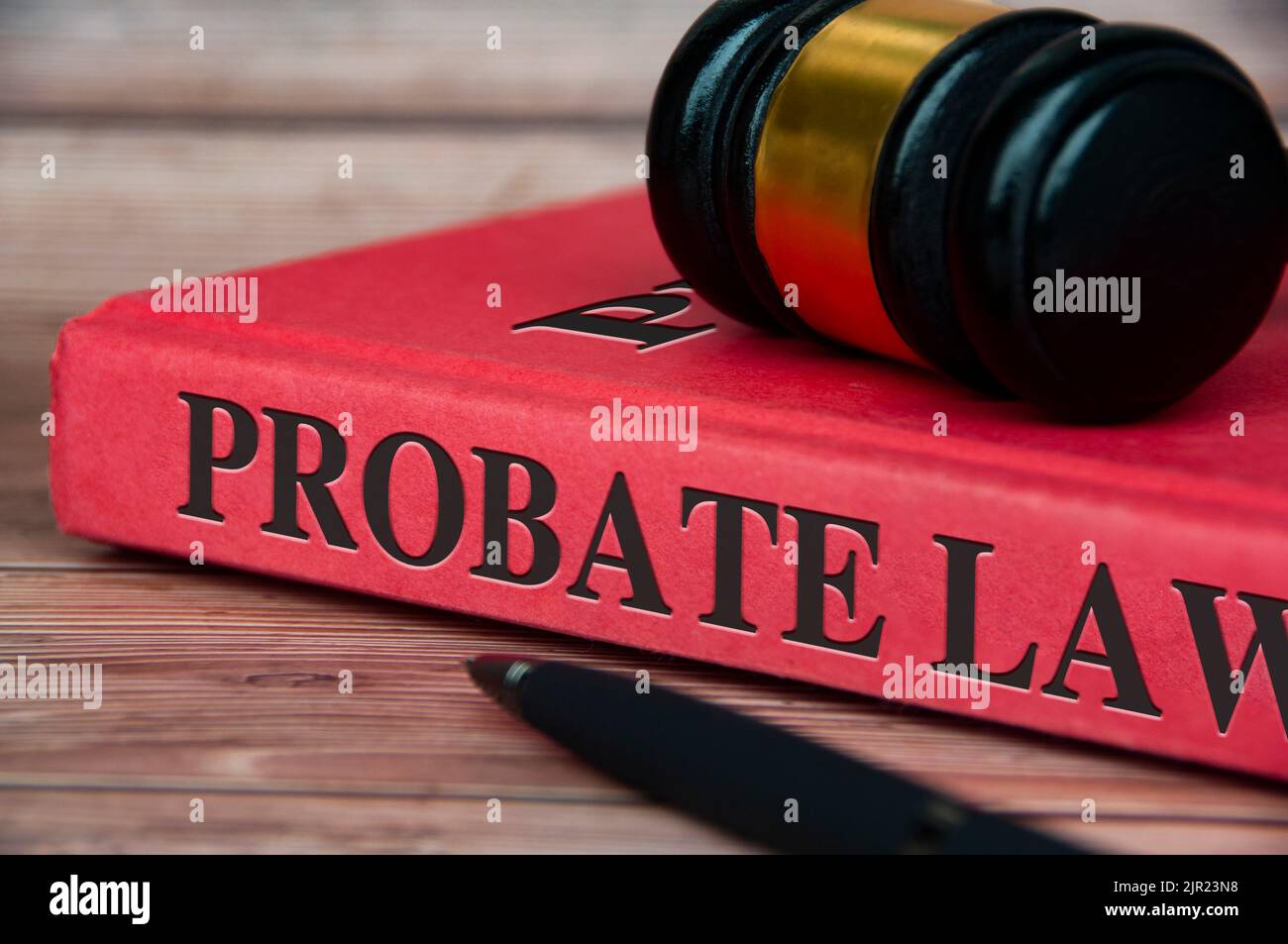 Probate law book with gavel on top. Legal and law concept. Stock Photo