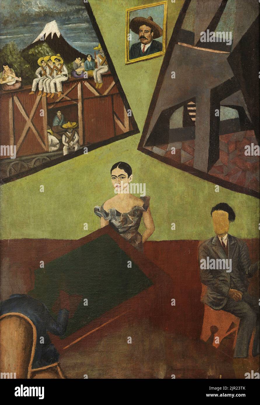 Frida Kahlo / 'La Adelita, Pancho Villa and Frida', 1927, Oil on