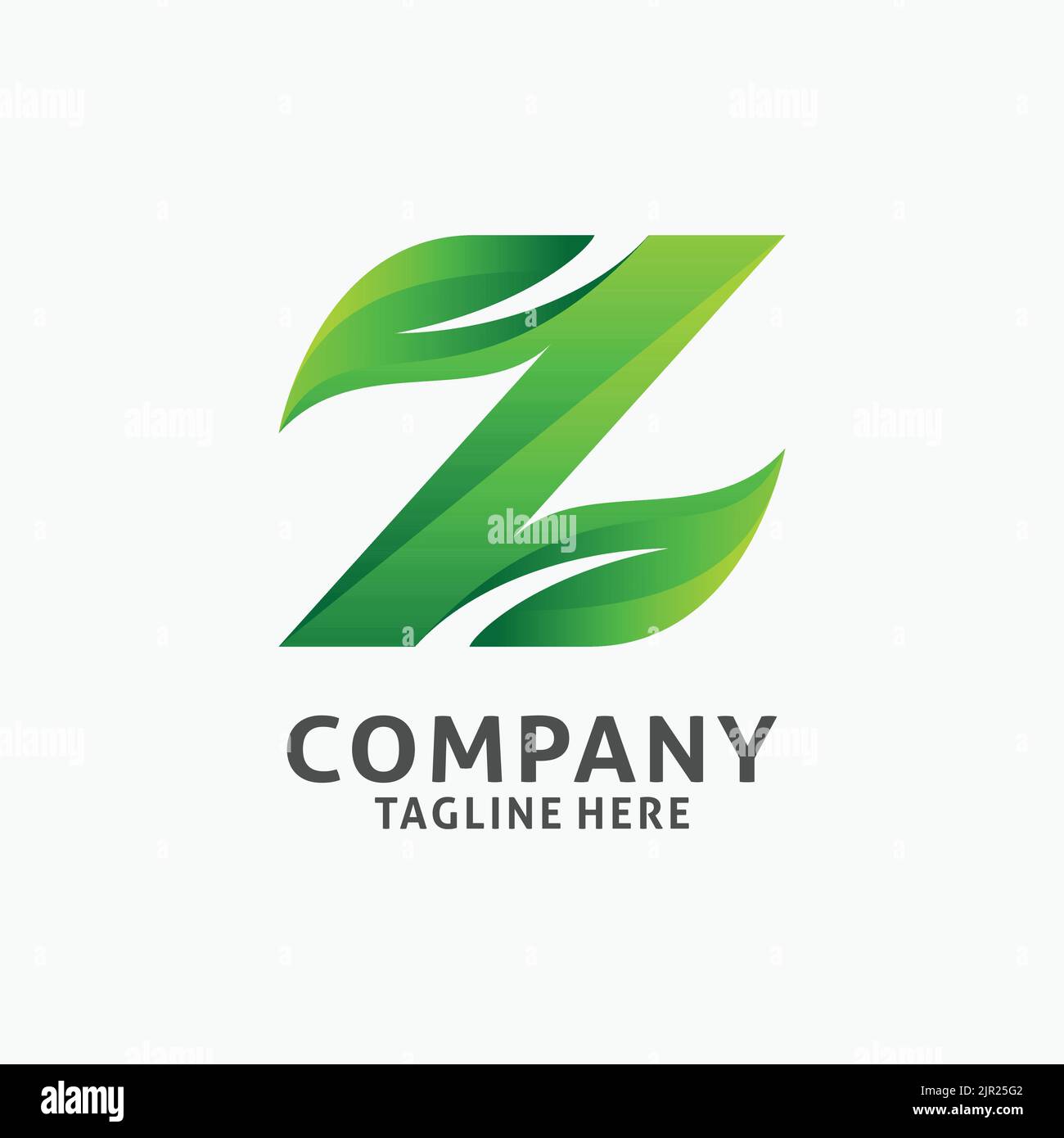 Letter Z leaf logo design Stock Vector