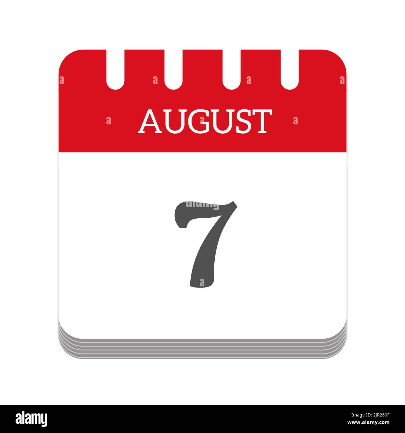 August 7 calendar flat icon Stock Photo