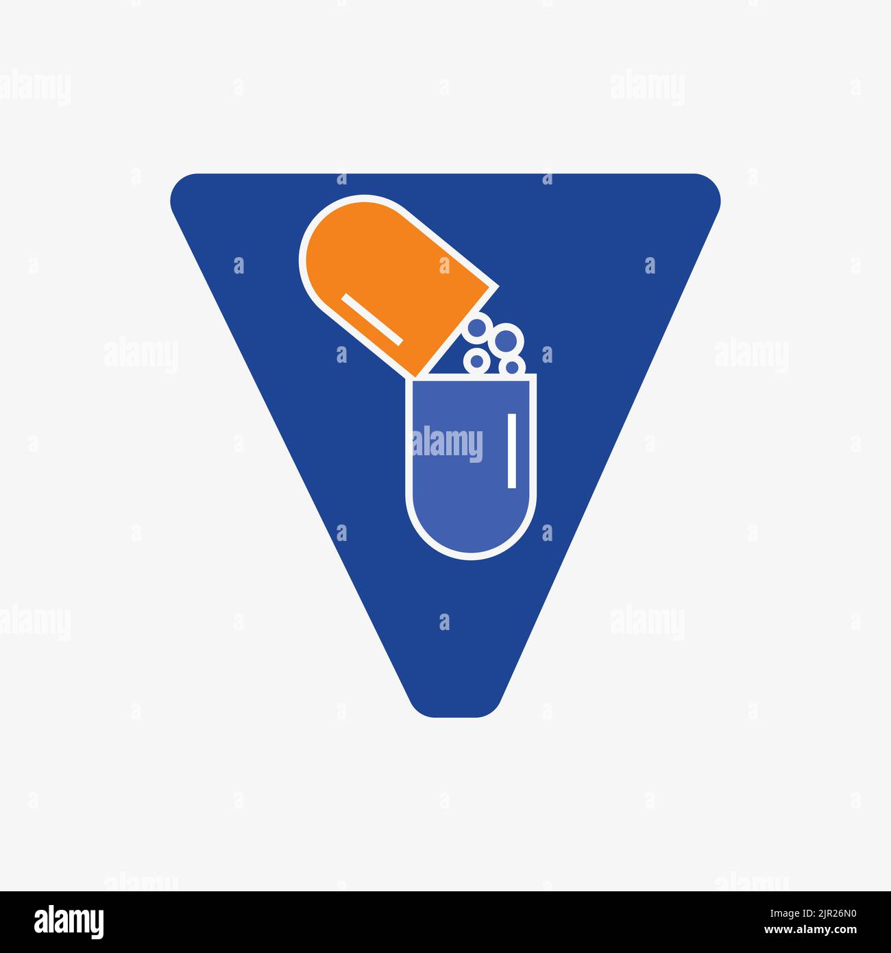 Letter V Medicine Tablet Logo Concept for Healthcare Logo Sign Vector Template Stock Vector