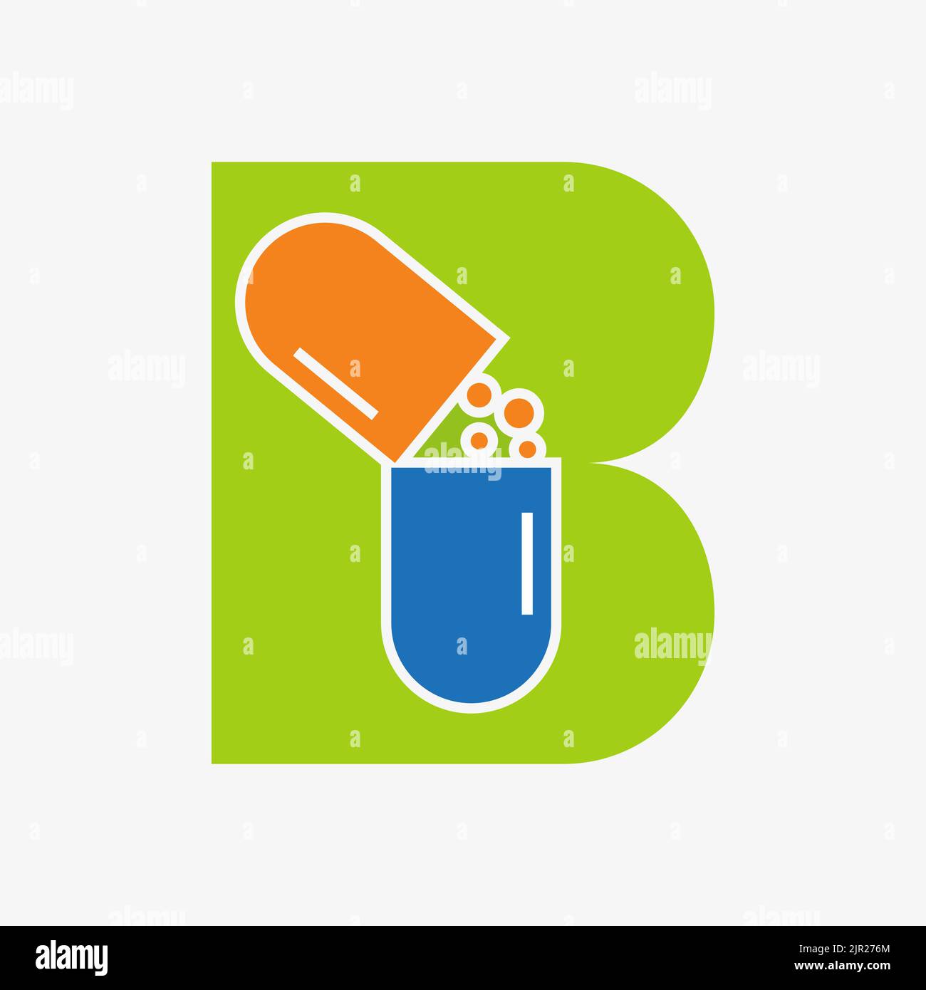 Letter B Medicine Tablet Logo Concept for Healthcare Logo Sign Vector Template Stock Vector