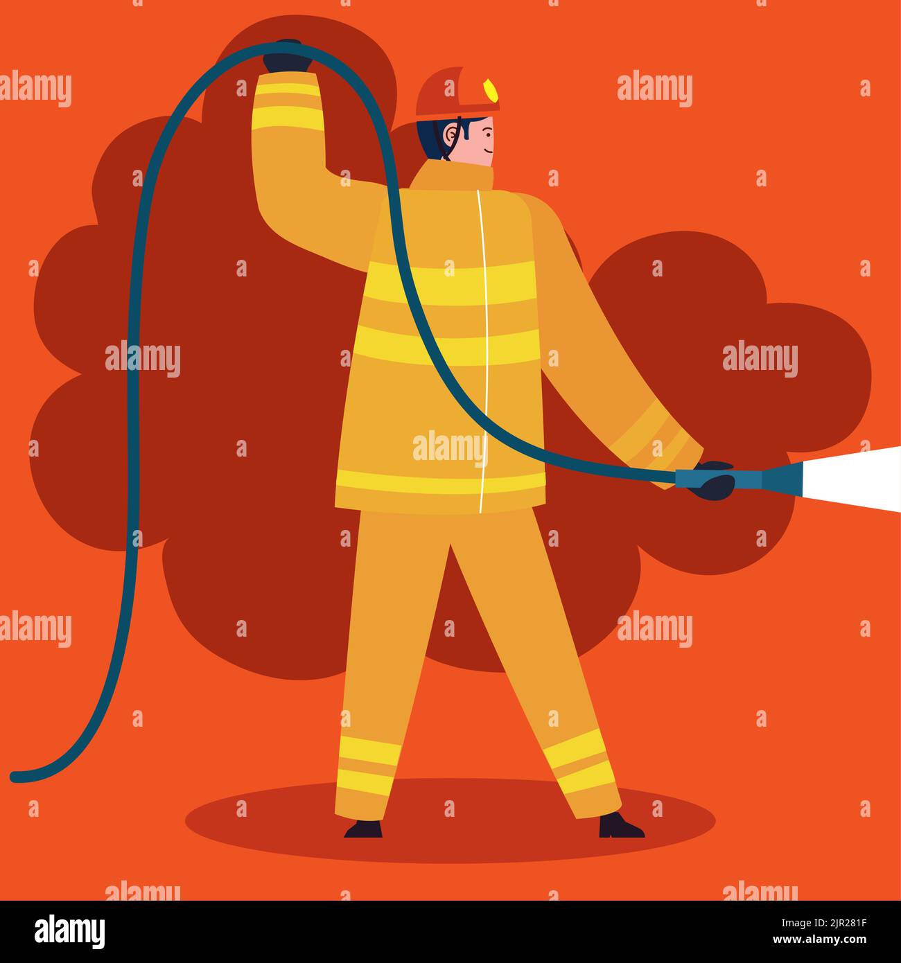 firefighter with hose Stock Vector Image & Art - Alamy