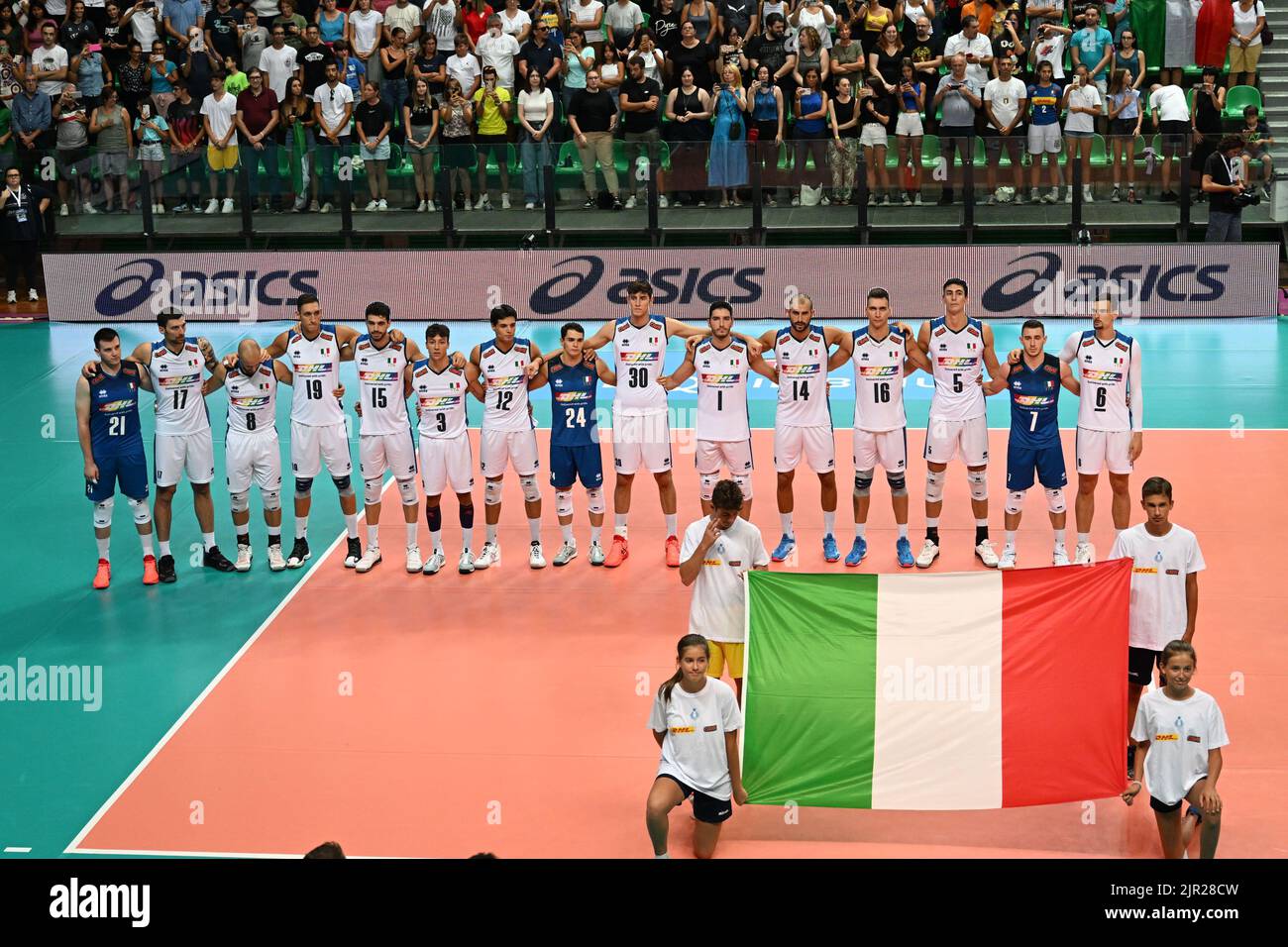 Cuneo, Italy. 20th Aug, 2022. Team Italy during DHL Test Match Tournament - Italy vs Japan, Volleyball Intenationals in Cuneo, Italy, August 20 2022 Credit: Independent Photo Agency/Alamy Live News Stock Photo