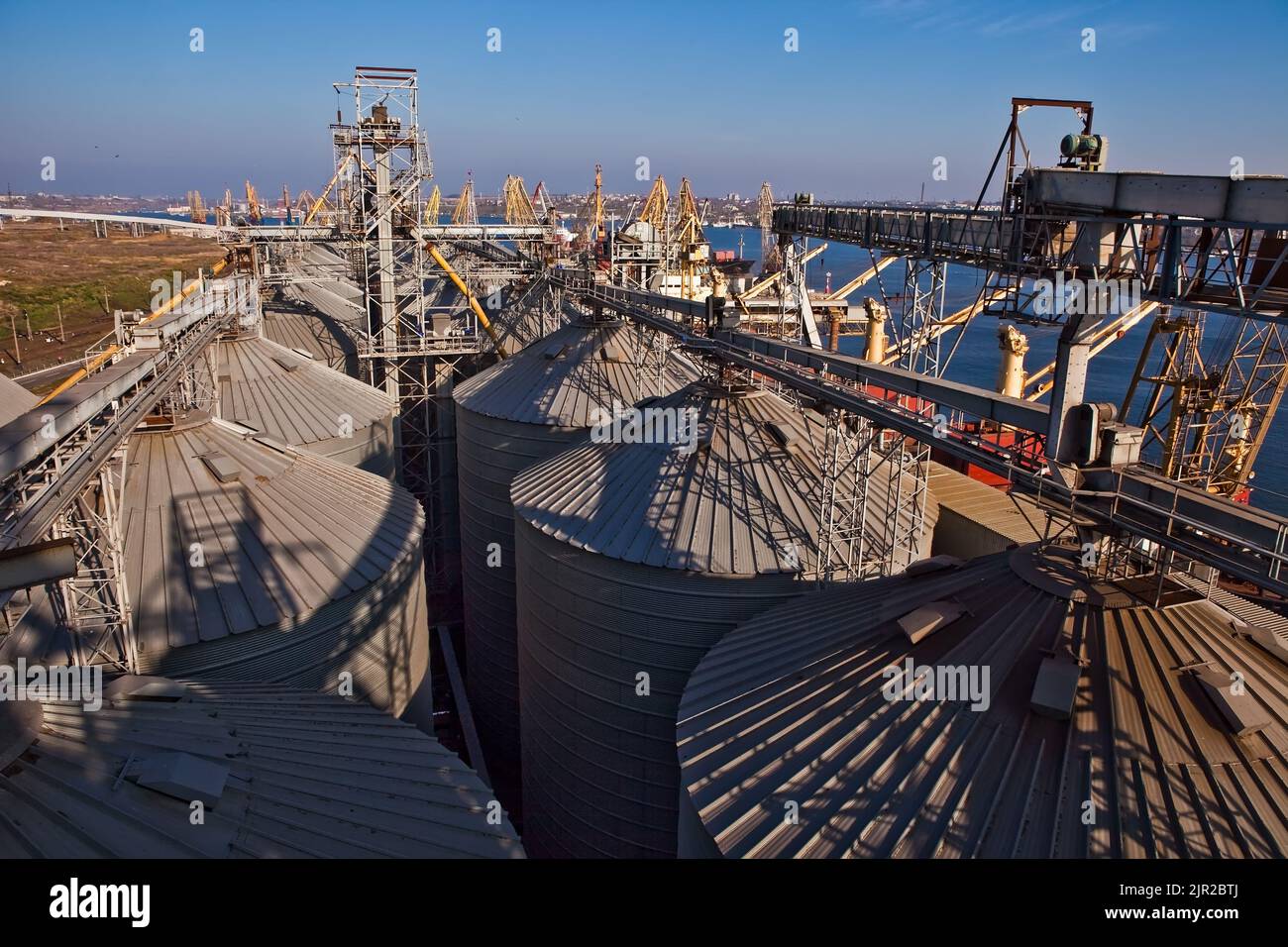 Grain elevator silos in Ukraine Stock Photo Alamy