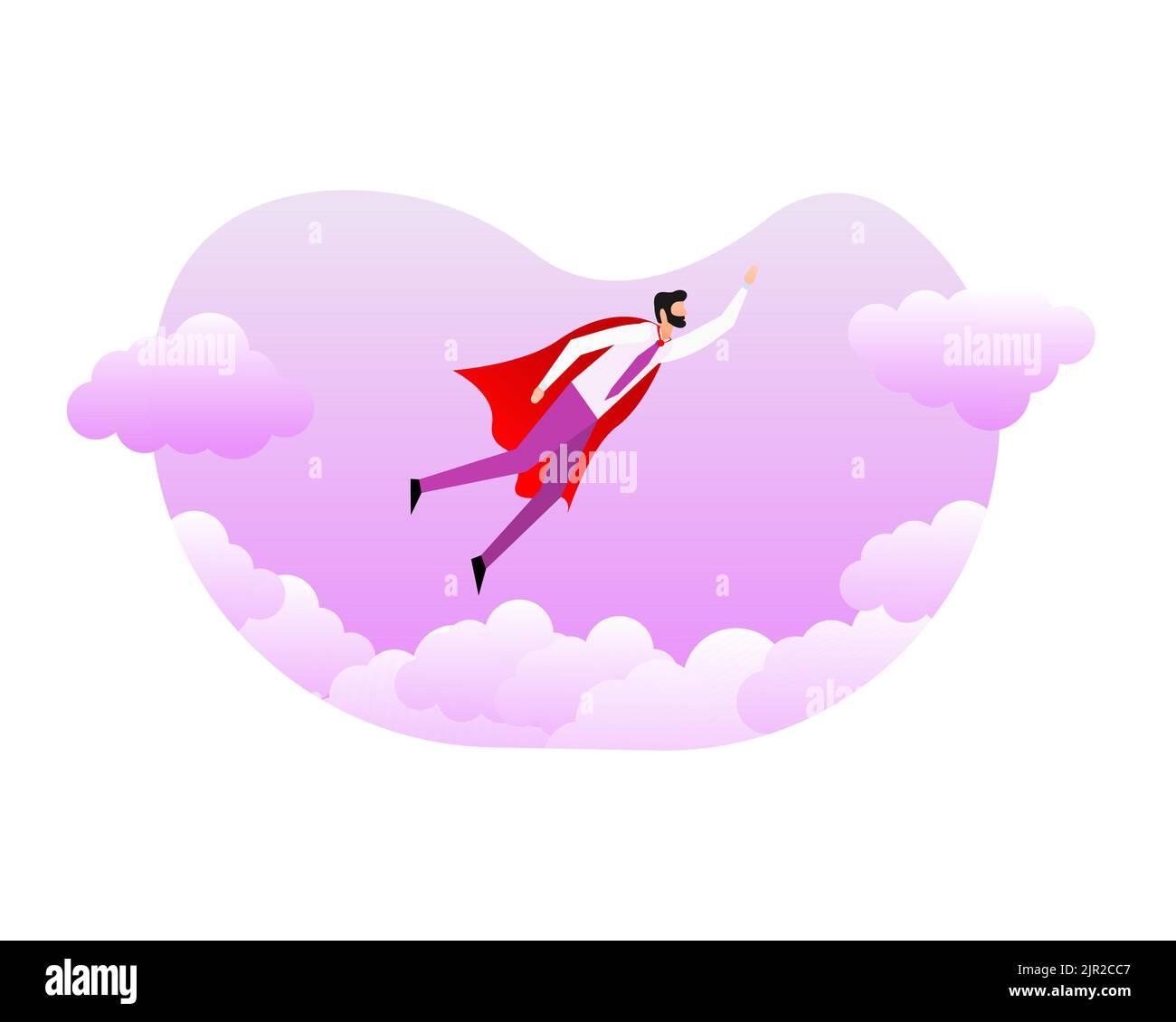 Employee or super man in costume flying Stock Vector