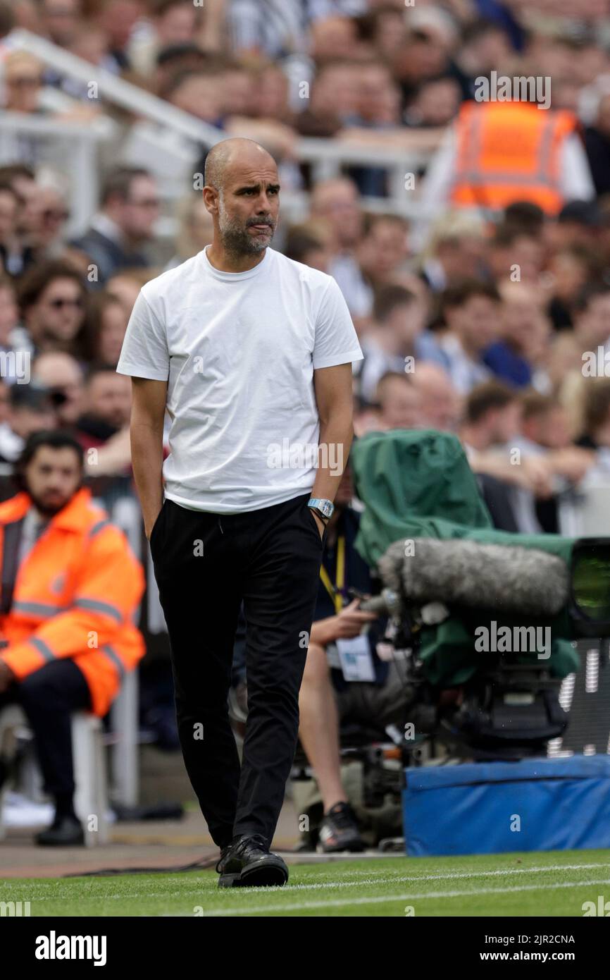 Newcastle, UK, 21/08/2022, PEP GUARDIOLA, MANCHESTER CITY MANAGER, 2022Credit: Allstar Picture Library/ Alamy Live News Stock Photo