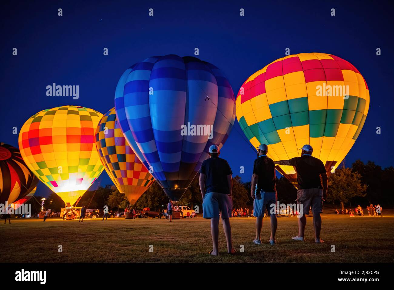 Night view of the Firelake Fireflight Balloon Festival event at
